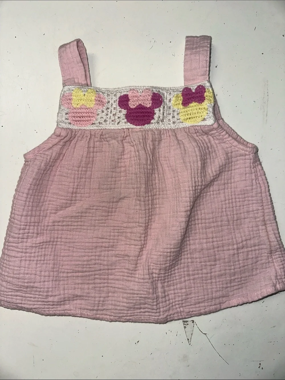 Disney Minnie Mouse Crochet Muslin Tank Top Disneyland World 3